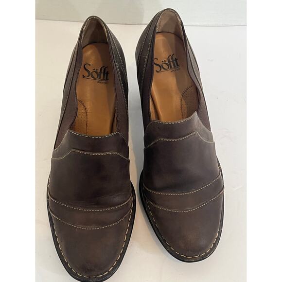 Women's Sofft Brown 3 inch Heeled Fall Winter Heeled Bootie Boot Size 8M - Picture 3 of 7